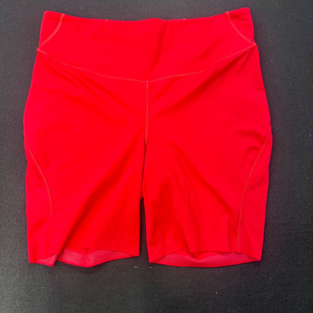 Lululemon Fast and Free High-Rise Short 8 Nulux Red Running Bike Shorts Size 14